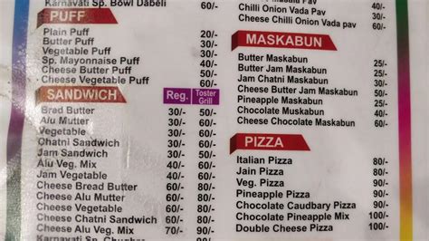 Menu at New Karnavati Dabeli & Sandwich Corner, Ahmedabad
