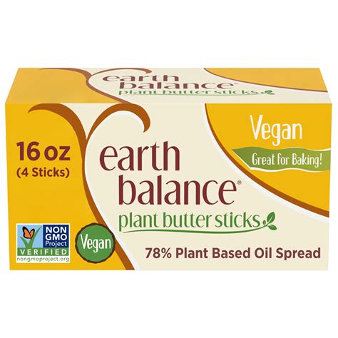 Earth Balance Plant Butter Sticks Vegan Plant Based Oil Spread, 16 oz ...
