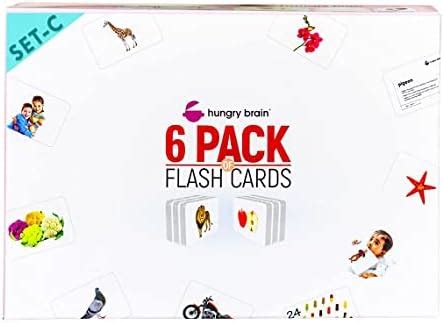 Buy Pack of 6C Advanced hungry brain Premium Flashcards - Non-Toxic ...