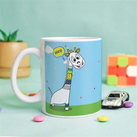 Jungle-Jalebi Giraffe Kids Coffee Mug, Blue-325 ML – Indigifts