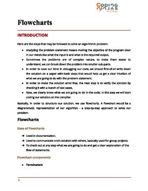 Flowcharts - Data structures and algorithms - Studocu