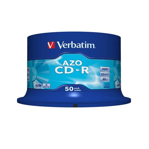 Verbatim 43343 Premium AZO CD-R 700MB 80 Minute 52x Recordable Blank ...