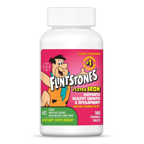 Flintstones Chewable Kids Multivitamin with + Extra Iron, Toddler & Kid ...