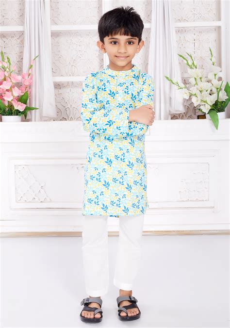 Kurta Pyjama Set for Boys - Pastel Leaves – Joeykare