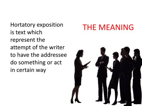Hortatory exposition text | PPT - language of hortatory exposition text