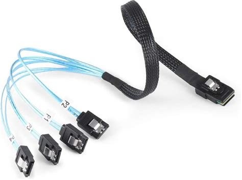 7SEVEN® SAS Cable Mini-SAS SFF-8087 to 4 SATA Cable Mini SAS 4i SFF8087 ...