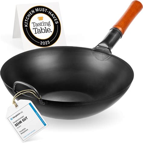 Buy YOSUKATA Pre-Seasoned Carbon Steel Wok Pan Â– 13,5 " Woks And Stir ...
