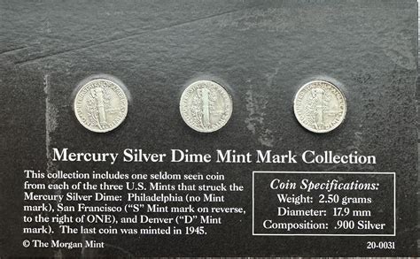 Complete Mercury Dime Mint Mark Collection - 1943-P, 1939-D and 1944-S ...