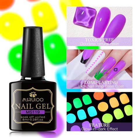 MSRUIOO Glow in the Dark Gel Nail Polish, 6 Colors Luminous India | Ubuy