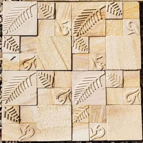 Stone Carving Mosaic - Yellow Stone Carving Mosaic Tiles Trader ...