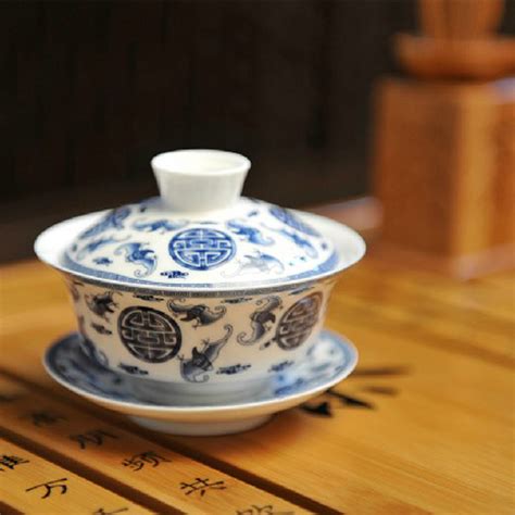 单个汝窑盖碗三才茶碗中号功夫泡茶杯茶器陶瓷景德镇茶具-玄商拍客-拍卖