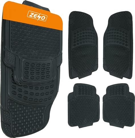 ZENO Universal Rubber Car Mats - 4 Piece (Front + Rear) | Non-Slip Car ...