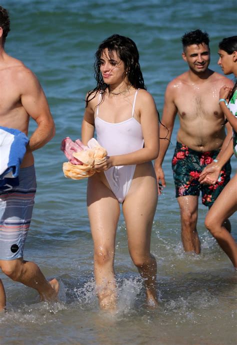 Camila Cabello White Bathing Suit