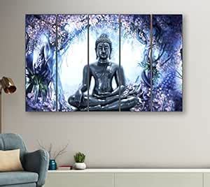SAF paintings Set of 5 Buddha religious modern art 6MM MDF large ...