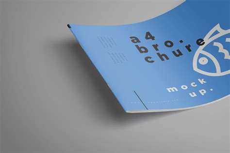 A4 Bi-Fold Brochure Mockup Floating Cover View