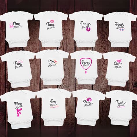 Baby First 12 Month Onesies/Bodysuit Set - Monthly Onesies Boy