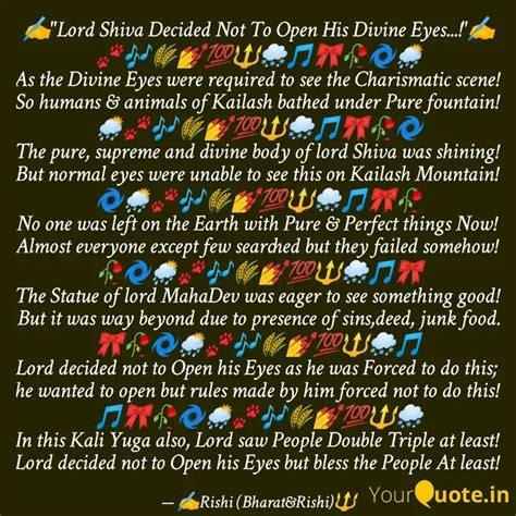 ️"Lord Shiva Decided Not... | Quotes & Writings by ऋषिकेश | YourQuote