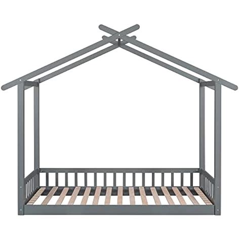 Extending House Bed Wooden Daybed Frame with Roof | Ubuy India