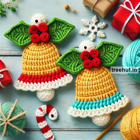 Crochet Christmas Bell Ideas for Appliques and Small Projects with ...