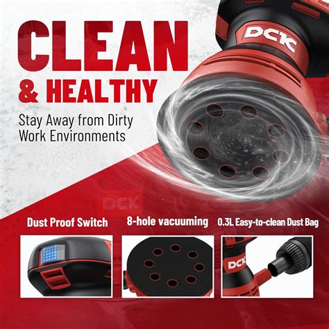 DCK Random Orbital Sander, 3.0 AMP Corded Palm Sander, 6 India | Ubuy