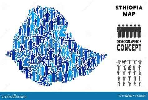 Demographics Ethiopia Map stock vector. Illustration of geography - 119829837