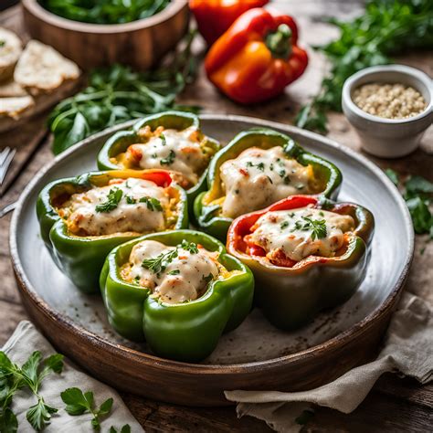 Creamy Chicken Stuffed Peppers Recipe | Cheff Recipes