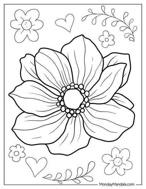 53 flower coloring pages free pdf printables – Artofit
