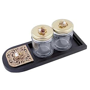 Corporate Giftings Wooden MDF Diwali Gift Set 2 Bottle Mukhwas Jar Tray ...
