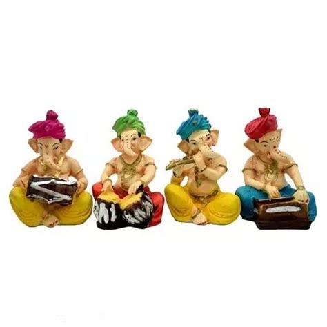 Buy Well Art Gallery Lord Ganesha Idols Set of 4 Showpiece Figurine ...
