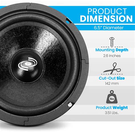 Buy Pyle 6.5' Car Audio Speaker Midrange-300 Watt High Power Sealed ...