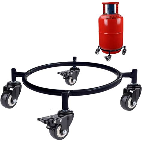 BhoolyXPro Heavy-Duty Gas Cylinder Trolley for Kitchen | Black Metal ...