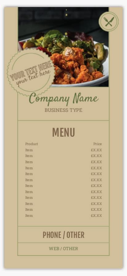 Menu Cards Templates & Designs | Vistaprint