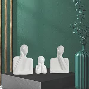 Buy Lasaki Family Couple Set of 3 White Ceramic Figurine showpiece ...