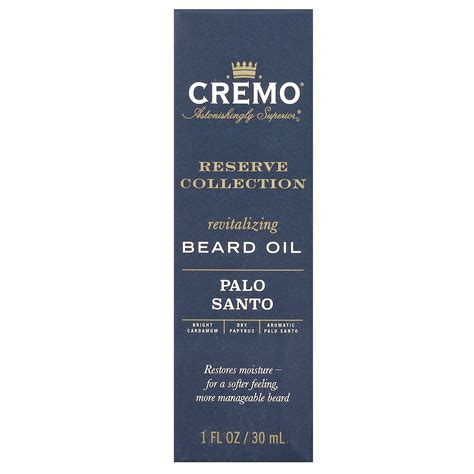 Cremo, Reserve Collection, Revitalizing Beard Oil, Palo Santo, 1 fl oz ...