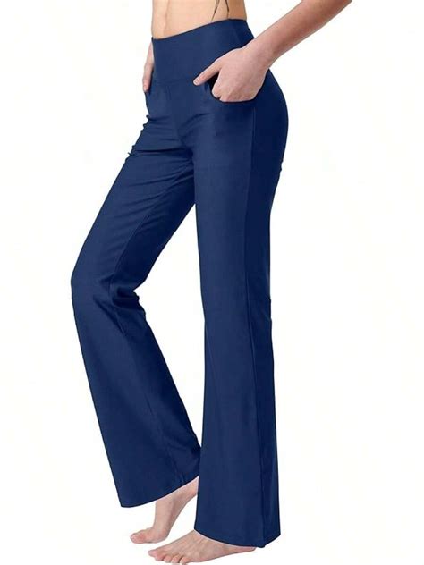 Women's Bootcut Yoga Pants With Pockets High Waist Bootleg Yoga Workout ...