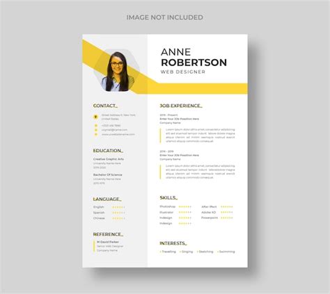 Professional modern and minimal resume or cv template | Free PSD