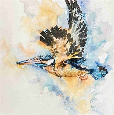 As kingfishers catch fire - Liz Chaderton Watercolour Artist