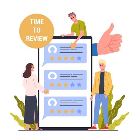Online-Überprüfungskonzept. Die Leute hinterlassen Feedback, gute und ...
