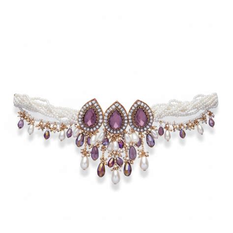 SANJOYA by EVERSTYLISH Embroidered Choker Necklace for Women | Stone ...