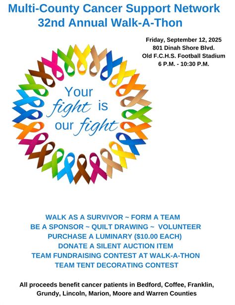 32nd Annual Walk-A-Thon, 801 Dinah Shore Blvd, Winchester, TN 37398, 12 ...