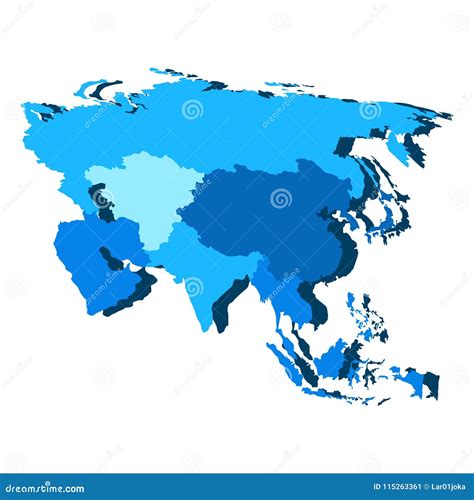 Political map of Asia stock vector. Illustration of continent - 115263361 - map of asia vector