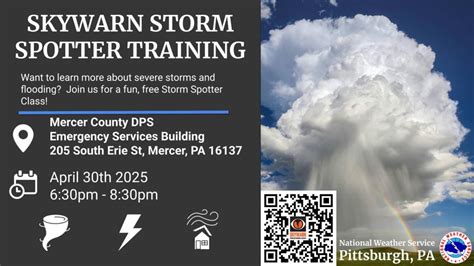 Skywarn Spotter Training: Mercer, PA / April 30th, 205 S Erie St ...