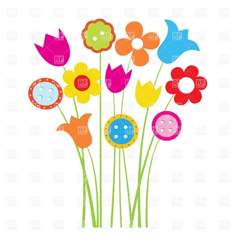 Cute Flower Clip Art Cute Colorful Cartoon Flowers Plants And Animals ...