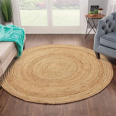 Buy CARPETLIVE.com Round Jute Carpet Handwoven Natural Solid Jute Rug ...