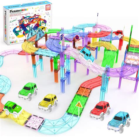 PicassoTiles 150 Piece Race Car Track Building Block India | Ubuy