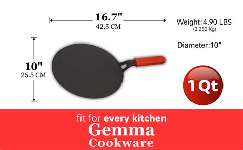 GEMMACast Iron Roti Tawa for Perfect Chapati & Roti Heavy Bottom & Non ...