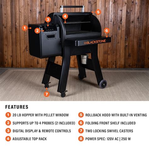 Blackstone Smoker 875-Sq in Black Powder Coat Pellet Grill with Smart ...