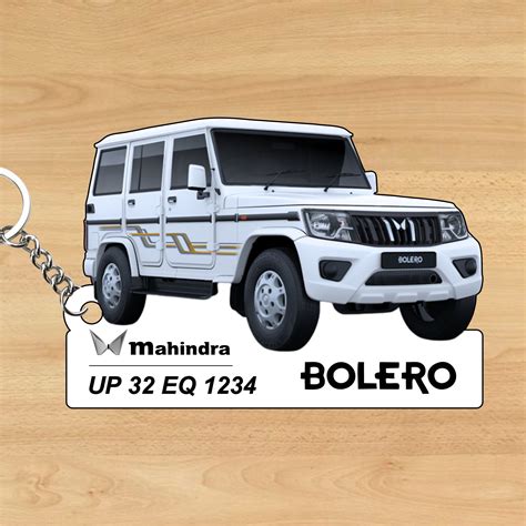 BOLERO - Personalized Mahindra Car Keychain - Wood, Acrylic, Metal Pri ...