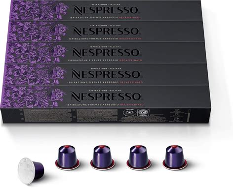 Nespresso Capsules - Arpeggio Decaffeinato - 50 Capsules, 5 Sleeves ...