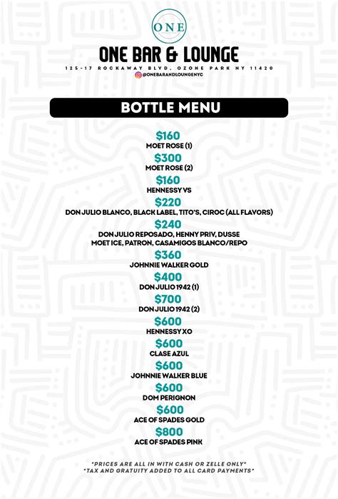 Menu - Queens #1 Bar & Lounge In 2024